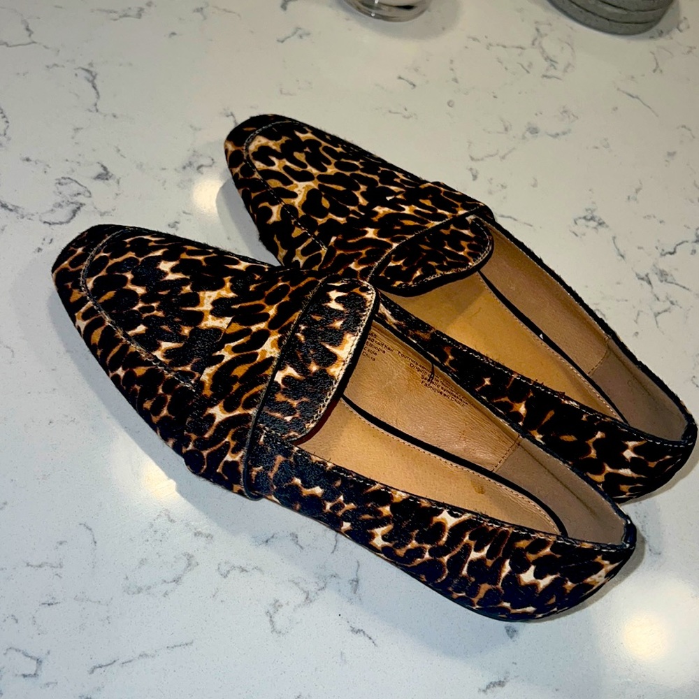 Halogen Womens Slip On Flats Cushioned Real Cow Fur